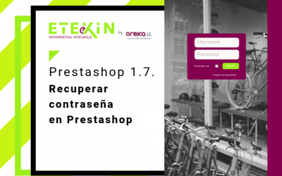 Recupera la contraseña en Prestashop 1.7