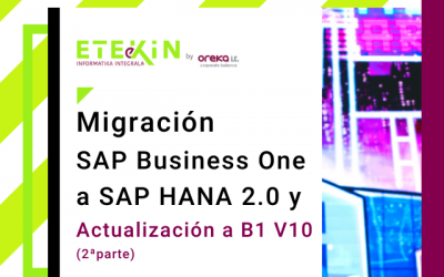 Migración SAP Business One a SAP HANA 2.0 y actualización a B1 v10 (II)