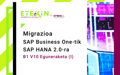 SAP Business One migrazioa SAP HANA 2.0ra eta B1 v10era eguneratzea (I)