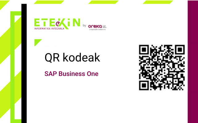 QR kodeak SAP Business One-n